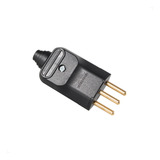 Pino Plugue (plug) 3p 10a C/ Prensa Cabos Pt - Kit 5 Peças 