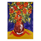 Pintura Floral Paulo Dallier - Tela 38x55cm - Obra Assinada