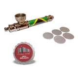 Pipe Cachimbo De Metal Kit + 5 Telas + 1 Mini Dichavador