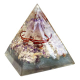 Pirâmide Orgonite Ametista E Cristal Transmutação