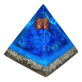 Pirâmide Orgonite Quartz Azul Talismâ Cura