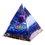 Pirâmide Orgonite Transmutação - Lápis-lazúli Ametista