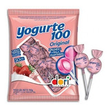 Pirulito Yogurte 100 Com Recheio Mastigável