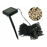 Pisca Cordão Solar Natal Led 100 Lampadas 10m Branco Quente