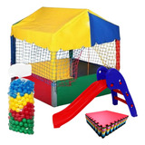 Piscina 1x1 Pqn + 500 Bolinhas + Escorregador + Brinde