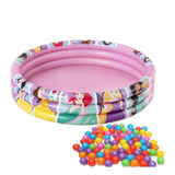 Piscina Com Bolinhas Princesas Rosa 100 Litros Grande Menina