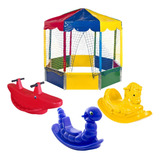 Piscina De Bolinhas Oitavada Picadeiro Com Gangorra Balanço