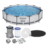 Piscina Estruturada 6.473l + Bomba Filtrante + Capa Bestway
