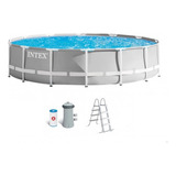 Piscina Estrutural Redonda 8.592 L. Com Bomba E Escada