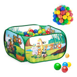 Piscina Infantil Grande Quadrada Com 40 Bolinhas Zoo