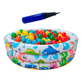 Piscina Infantil Inflável 180 Litros + 100 Bolinhas + Bomba