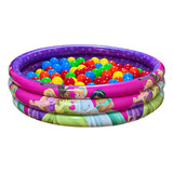 Piscina Infantil Inflável 180 Litros Colorida + 50 Bolinhas