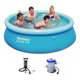 Piscina Inflável 2300 Litros + Filtro + Bomba Bestway Azul