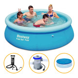 Piscina Inflável 2300 Litros + Filtro + Capa + Bomba Bestway