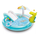 Piscina Inflável Playground Escorregador Jacaré 57129-