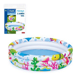 Piscina Inflável Redonda 100 Litros Fundo Do Mar Infantil