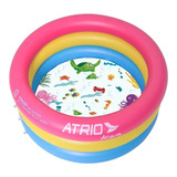 Piscina Inflável Redonda Atrio Infantil Es302 De 76cm X 25cm 88l Rosa E Amarela E Azul Sacola