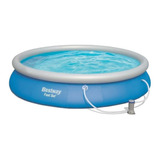 Piscina Inflável Redonda Bestway Fast Set 57315 4,57 M X 84 Cm 9677l Azul