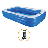 Piscina Inflável Retangular 540 Litros 180 Cm Com Bomba Vg+ Cor Azul