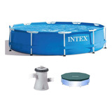 Piscina Intex 4.485 L Estrutural Azul Capa Bomba Filtrante