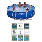 Piscina Intex 4485 Filtro 220v Capa Forro Kit Limpeza Escada