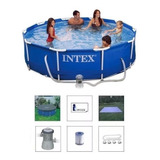 Piscina Intex 4485 Litros Bomba Filtrante 220v Capa Forro