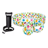 Piscina Intex Peixinhos 248l Inflável Infantil Acessórios E Bomba Cor Colorido