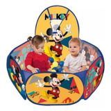 Piscina Mickey C/ Cesta Infantil Desmontável 100 Bolinhas