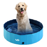 Piscina Para Cachorro Pets Dobrável Azul 160 Cm X 30 Cm Vg+