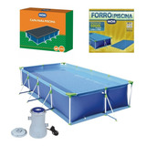 Piscina Premium 5000 Litros Com Capa Forro Filtro Bomba Mor