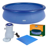 Piscina Redonda Inflável 4600l Com Filtro 220v, Capa E Forro