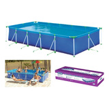 Piscina Retangular Grande C/ Armaçao 7600 Litros Premium Mor