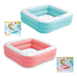Piscina Soft Fundo Inflável Quadrada 86cm Intex 57l