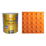 Piso Tátil Alerta Amarelo 25x25cm Pvc Kit 20pçs +2 Cola 750g
