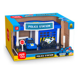 Pista De Carrinho Posto Garagem Brinquedo Policial C/ Carro
