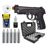 Pistola Airgun Co2 De Pressão C12 4.5mm Gas Munição Maleta