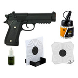 Pistola Airsoft Metal Taurus Pt92 V22 Spring + Kit Atirador
