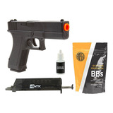 Pistola Airsoft Spring Glock + 1000 Bb + Speed Loader + Óleo