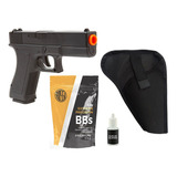 Pistola Airsoft Spring Vigor Glock + 1000 Bb + Coldre + Óleo