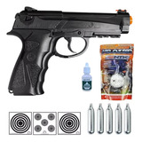 Pistola C12 Co2 Airsoft Pressão Wingun + Kit Bbs