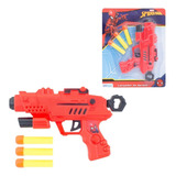 Pistola De Brinquedo Lanca Dardo Homem Aranha 4pcs Spiderman Cor Vermelho