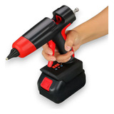 Pistola De Cola Quente Profissional Com 2 Baterias E Maleta Cor Preto/vermelho