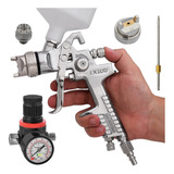 Pistola De Pintura Hvlp Kit Bico Capa E Agulha Regulador Lx3