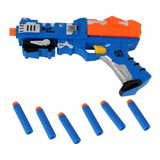 Pistola Lança Atira Dardos 6 Balas De Espuma Similar Nerf