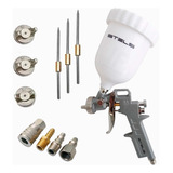 Pistola Pintura Gravidade 600ml + 3 Bicos 1.2 1.5 1.8 Stels