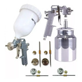Pistola Pintura Gravidade 600ml + Pistola 1000ml Com 3 Bicos