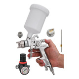 Pistola Pintura Hvlp Bicos 1,4 1,7 Regulador Pressão Lx3