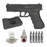 Pistola Pressão Airguns Co2 G17 Glock Full 4.5 Qgk +kit Pro