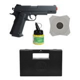Pistola Pressão Airsoft 1911 V18 Metal 6mm + Esf. + Maleta