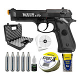 Pistola Pressão M92 Fs Dual Ammo 4.5mm Chumbinho Esfera Aço